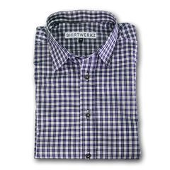 Purple Mini Plaid Dress Shirt