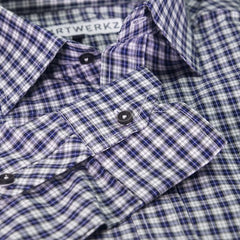 Purple Mini Plaid Dress Shirt