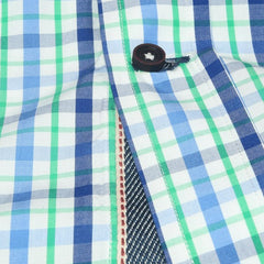 Blue Green Multi Check Dress Shirt