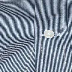 Navy Pique Stripe Dress Shirt