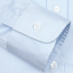 Sky Blue Pique Stripe Dress Shirt