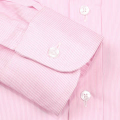 Pink Pique Stripe Dress Shirt