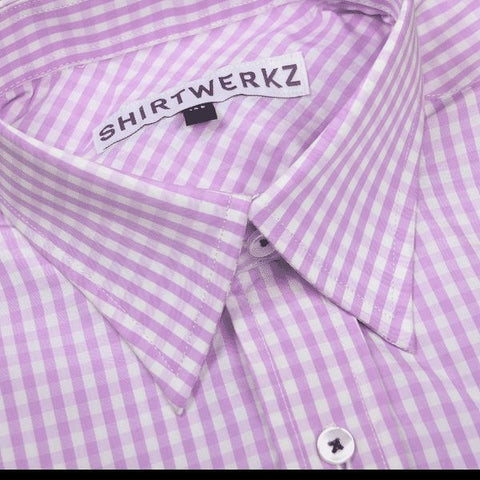 Violet Gingham Dress Shirt