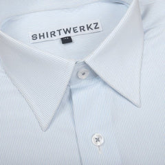 Sky Blue Mini Stripe Poplin Dress Shirt