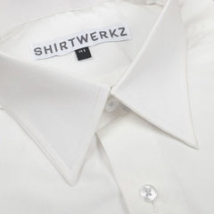 Cream Poplin with Contrast Cuff Buttonhole Dress Shirt