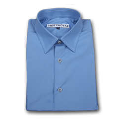 French Blue Poplin with Contrast Stitching Dress Shirt