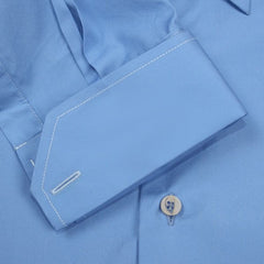 French Blue Poplin with Contrast Stitching Dress Shirt