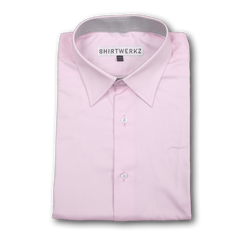Pink Twill with Contrast Cuff Buttonhole Dress Shirt