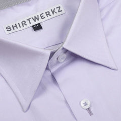 Purple Twill with Contrast Cuff Buttonhole Dress Shirt