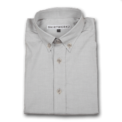 Grey Pinpoint Button Down Dress Shirt