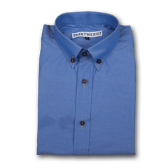 Royal Blue Pinpoint Button Down Dress Shirt