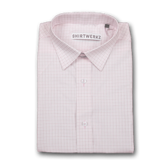 Pink Brown Tattersall Dress Shirt