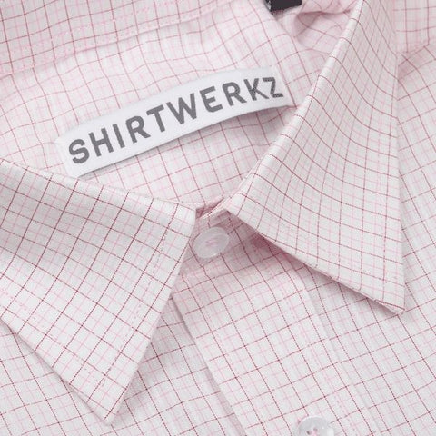 Pink Brown Tattersall Dress Shirt