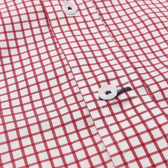 Maroon Checked Twill Dress Shirt