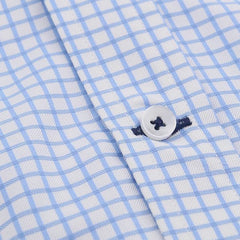 Sky Blue Checked Twill Dress Shirt