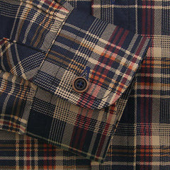 Navy Khaki Plaid Casual Shirt