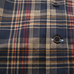 Navy Khaki Plaid Casual Shirt