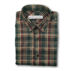 Green Khaki Plaid Casual Shirt