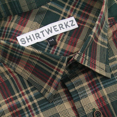 Green Khaki Plaid Casual Shirt