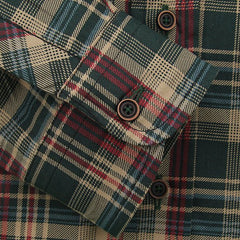 Green Khaki Plaid Casual Shirt