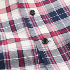 Navy Red Plaid Casual Shirt