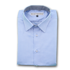 Blue Herringbone Dress Shirt