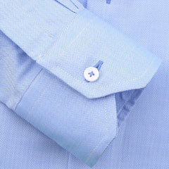 Blue Herringbone Dress Shirt