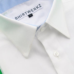 White Herringbone Dress Shirt