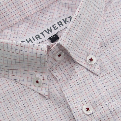 Navy Red Tattersall Dress Shirt