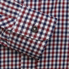 Red Navy Gingham Dress Shirt