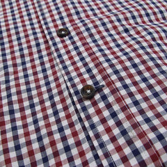 Red Navy Gingham Dress Shirt