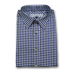 Blue Navy Gingham Dress Shirt