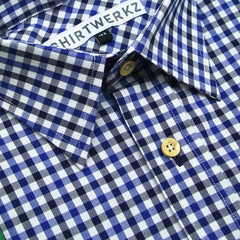 Blue Navy Gingham Dress Shirt