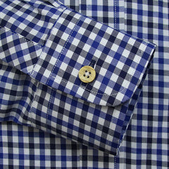 Blue Navy Gingham Dress Shirt