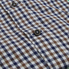 Brown Navy Gingham Dress Shirt