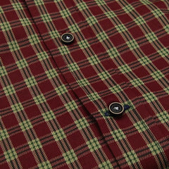 Red Green Print Check Dress Shirt