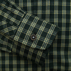 Green Navy Print Check Dress Shirt