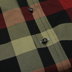 Mega Black Khaki Print Check Dress Shirt