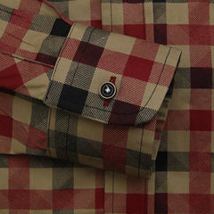 Large Red Black Print Check Dress Shirt