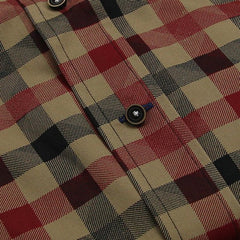 Large Red Black Print Check Dress Shirt